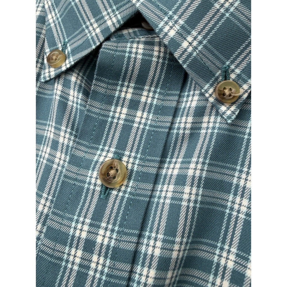 L.L.Bean Wrinkle Free Traditional Fit Plaid Button Up Shirt Men M Tall Cotton